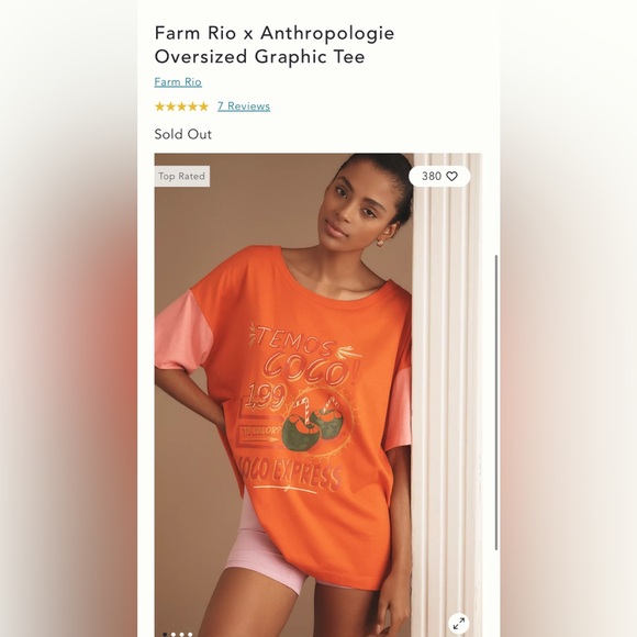 FARM Rio Orange and Pink Graphic Tee - Picture 1 of 3